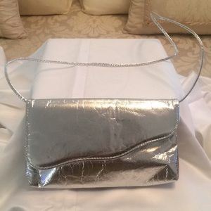 “Super Cute & Sleek” Spaghetti Strap Silver Bag